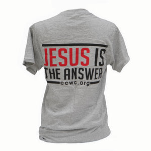 Jesus Is The Answer Gray Short Sleeve T Shirt