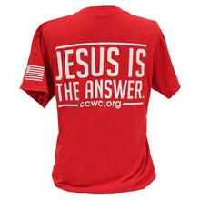 Load image into Gallery viewer, Summer sale Jesus Is The Answer Red Short Sleeve T Shirt
