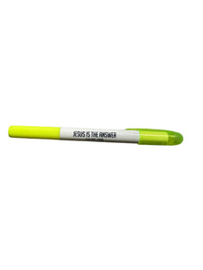 Jesus Is The Answer Yellow Highlighter (Copy)