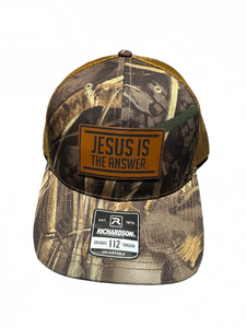 Jesus Is The Answer camo mesh Embroidered Ball Cap