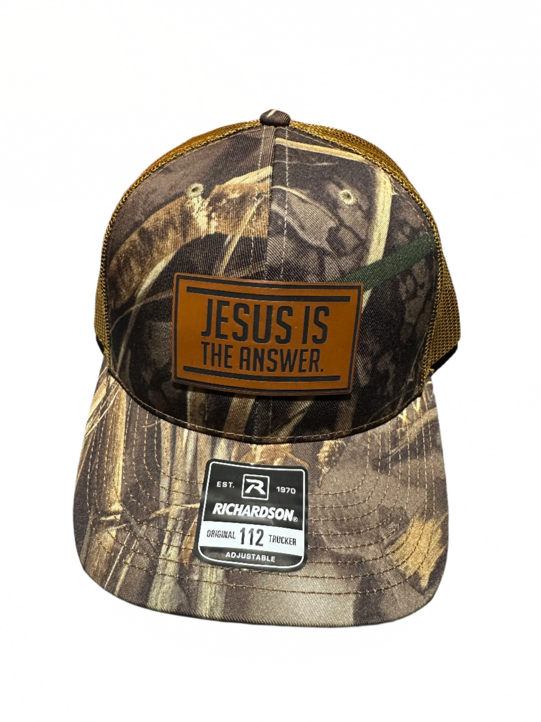 Jesus Is The Answer camo mesh Embroidered Ball Cap