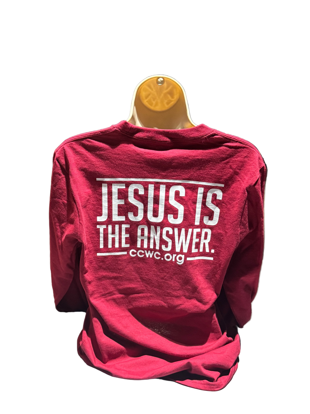 Burgundy  Jesus is the Answer long sleeve shirt