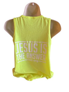 Yellow Jesus is the Answer woman's tank tops