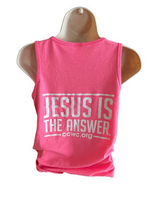 Pink Jesus is the Answer woman's tank tops