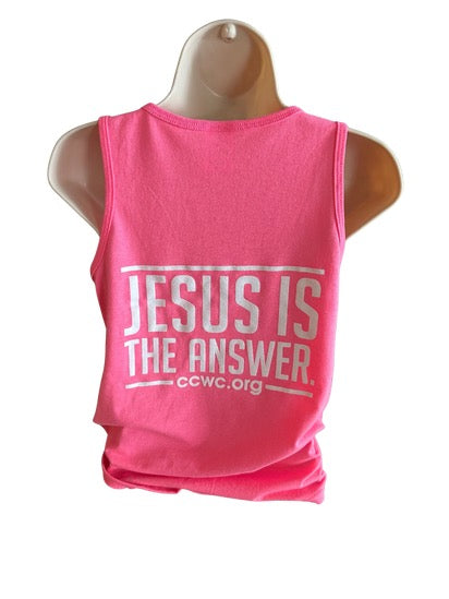 Pink Jesus is the Answer woman's tank tops