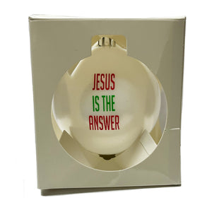 Jesus Is The Answer Christmas Ornament