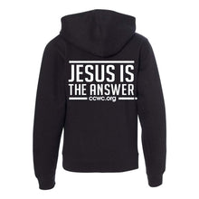 Load image into Gallery viewer, Jesus Is The Answer Black Hoodie
