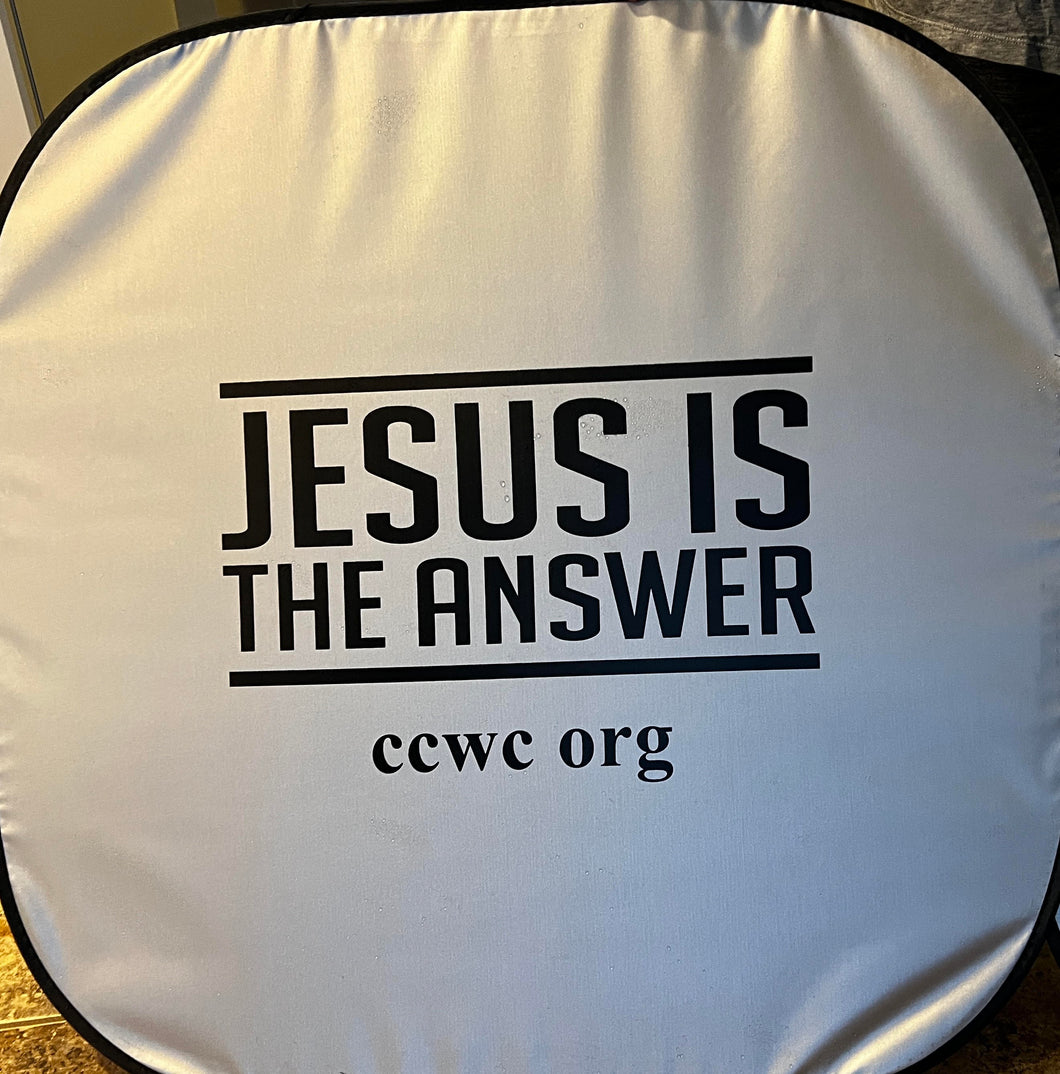 Jesus Is The Answer Automobile Windshield Sunshade